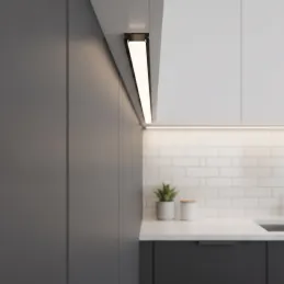 Profilo in alluminio ZARIA per illuminazione a LED con copertura opalina / Nero opaco