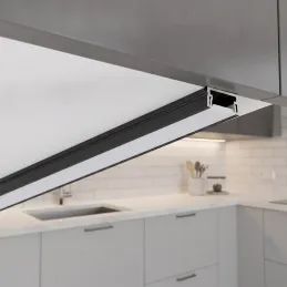 Profilo in alluminio ZARIA per illuminazione a LED con copertura opalina / Nero opaco