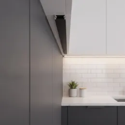 Profilo in alluminio ZARIA per illuminazione LED con copertura nera / Nero opaco