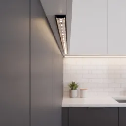Profilo in alluminio ZARIA per illuminazione LED con copertura trasparente / Nero opaco