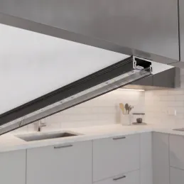Profilo in alluminio ZARIA per illuminazione LED con copertura trasparente / Nero opaco