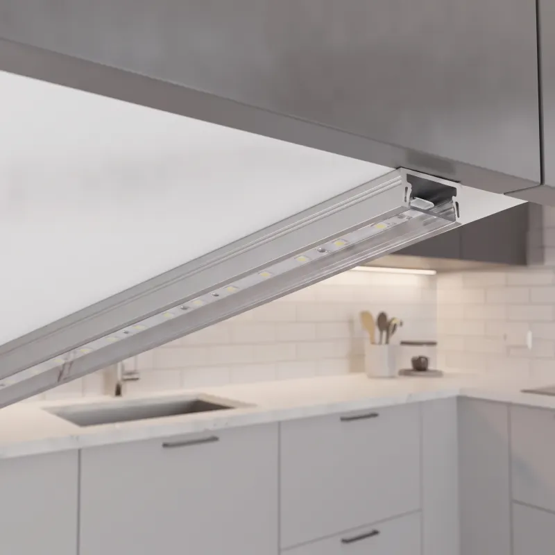 Profilo in alluminio ZARIA per illuminazione a LED con copertura trasparente / Alluminio