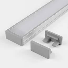 Tappo terminale per profilo LED ZARIA - senza foro / Grigio