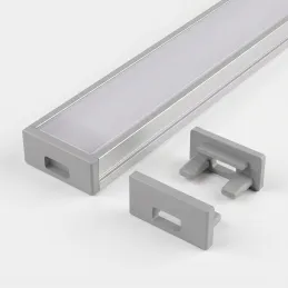 Tappo terminale per profilo LED ZARIA – con foro / Grigio