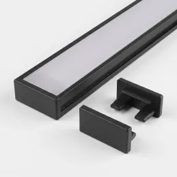 Terminale per profilo LED ZARIA – senza foro / Nero opaco