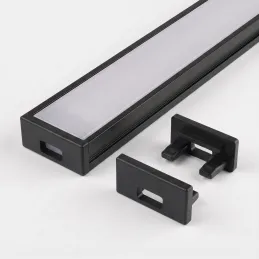 Tappo terminale per profilo LED ZARIA - con foro / Nero opaco