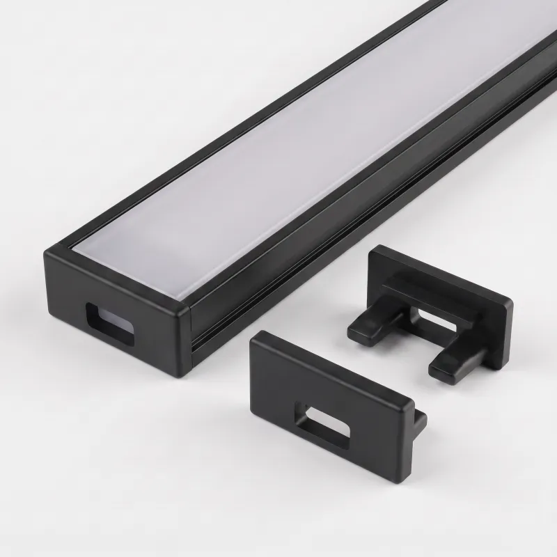 Tappo terminale per profilo LED ZARIA - con foro / Nero opaco