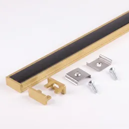 Set di 1 m di profilo ZARIA per illuminazione LED con copertura nera, tappi terminali e sistema di fissaggio / Oro