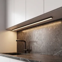 Set di profilo ZARIA da 1 m per illuminazione LED con copertura satinata, tappi terminali e sistema di fissaggio / Nero opaco