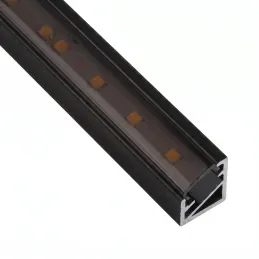 Profilo angolare in alluminio ZARIA per illuminazione a LED con copertura nera / Nero opaco