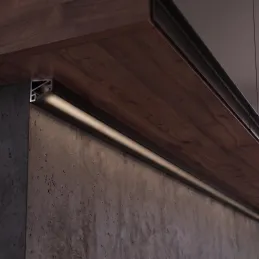 Profilo angolare in alluminio ZARIA per illuminazione a LED con copertura nera / Nero opaco