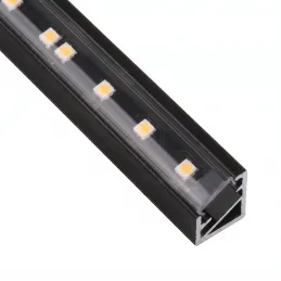 Profilo angolare in alluminio ZARIA per illuminazione LED con copertura trasparente / Nero opaco