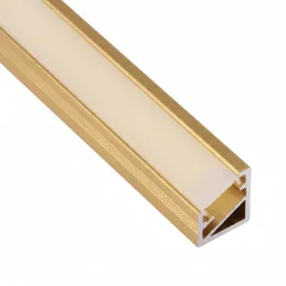 Profilo angolare in alluminio ZARIA per illuminazione LED con copertura opalina / Oro