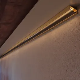 Profilo angolare in alluminio ZARIA per illuminazione LED con copertura nera / Oro