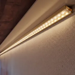 Profilo angolare in alluminio ZARIA per illuminazione a LED con copertura trasparente / Oro