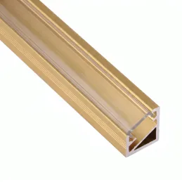 Profilo angolare in alluminio ZARIA per illuminazione a LED con copertura trasparente / Oro
