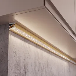 Profilo angolare in alluminio ZARIA per illuminazione a LED con copertura trasparente / Oro