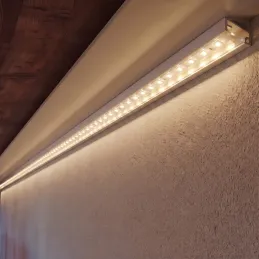 Profilo angolare in alluminio ZARIA per illuminazione a LED con copertura trasparente / Bianco opaco