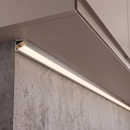 Profilo angolare in alluminio ZARIA per illuminazione LED con copertura satinata / Alluminio