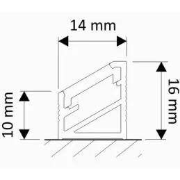 Profilo angolare in alluminio ZARIA per illuminazione a LED con copertura trasparente / Alluminio