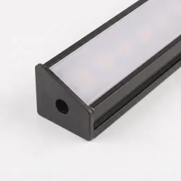 Set di 2 tappi terminali per profilo LED angolare ZARIA – con foro / Nero opaco
