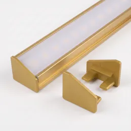 Set di 2 tappi terminali per profilo LED angolare ZARIA – senza foro / Oro