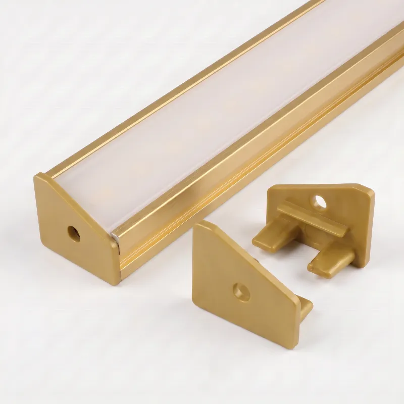 Set di 2 tappi terminali per profilo LED angolare ZARIA – con foro / Oro