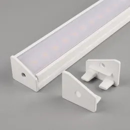 Set di 2 tappi terminali per profilo LED angolare ZARIA – con foro / Bianco opaco