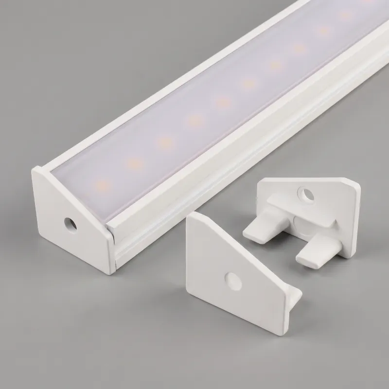 Set di 2 tappi terminali per profilo LED angolare ZARIA – con foro / Bianco opaco