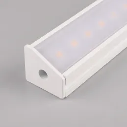 Set di 2 tappi terminali per profilo LED angolare ZARIA – con foro / Bianco opaco