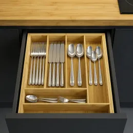 Portaposate regolabile in legno UNIOS / Legno di bambù