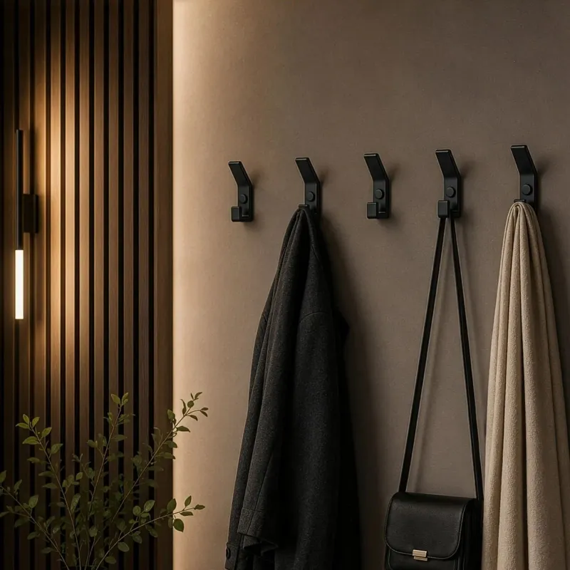 Set di 5 appendiabiti di design ANDROMEDA / Nero opaco