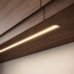Profilo in alluminio da incasso ZARIA per illuminazione a LED con copertura opalina / Oro