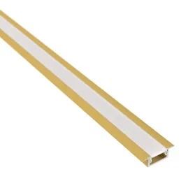 Profilo in alluminio da incasso ZARIA per illuminazione a LED con copertura opalina / Oro
