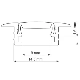 Profilo in alluminio da incasso ZARIA per illuminazione a LED con copertura opalina / Oro
