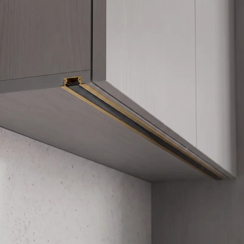 Profilo in alluminio da incasso ZARIA per illuminazione LED con copertura nera / Oro