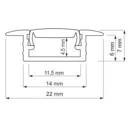 Profilo in alluminio da incasso ZARIA per illuminazione LED con copertura nera / Oro