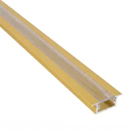 Profilo in alluminio da incasso ZARIA per illuminazione LED con copertura trasparente / Oro