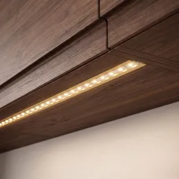 Profilo in alluminio da incasso ZARIA per illuminazione LED con copertura trasparente / Oro