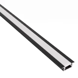 Profilo in alluminio da incasso ZARIA per illuminazione LED con copertura opalina / Nero opaco