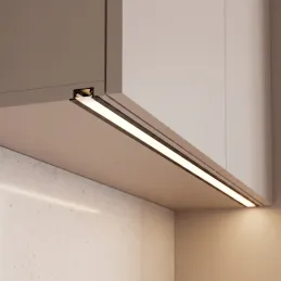 Profilo in alluminio da incasso ZARIA per illuminazione LED con copertura opalina / Nero opaco