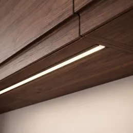 Profilo in alluminio da incasso ZARIA per illuminazione LED con copertura opalina / Nero opaco
