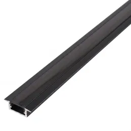 Profilo in alluminio da incasso ZARIA per illuminazione a LED con copertura nera / Nero opaco