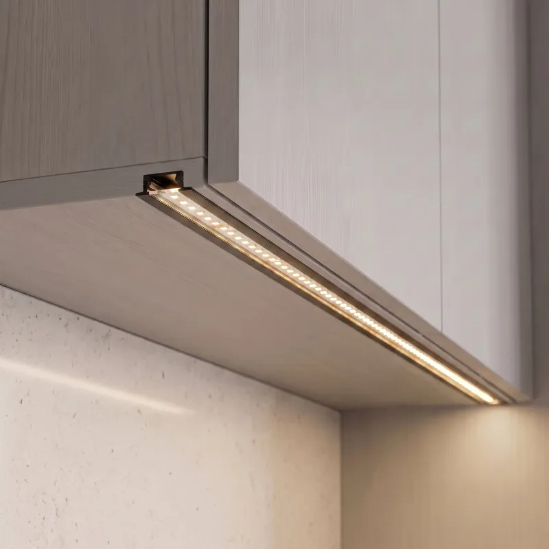 Profilo in alluminio da incasso ZARIA per illuminazione LED con copertura trasparente / Nero opaco