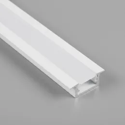 Profilo in alluminio da incasso ZARIA per illuminazione a LED con copertura opalina / Bianco opaco