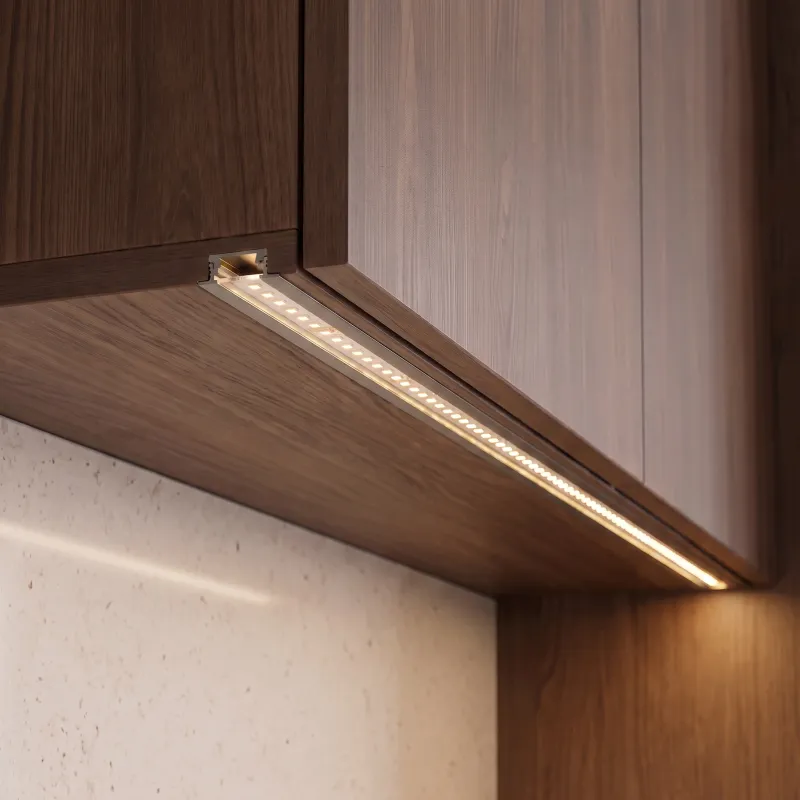 Profilo in alluminio da incasso ZARIA per illuminazione LED con copertura trasparente / Alluminio