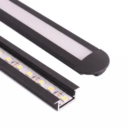 Set di 2 terminali per profilo da incasso ZARIA / Nero opaco