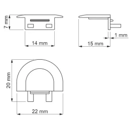Set di 2 terminali per profilo da incasso ZARIA / Oro