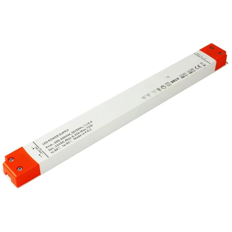 Trasformatore LED PREMIUM SLIM LONG 12V DC / 75W