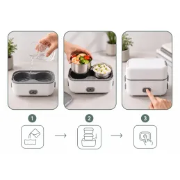 Lunch box elettrico riscaldante MARADO con contenitori / Bianco